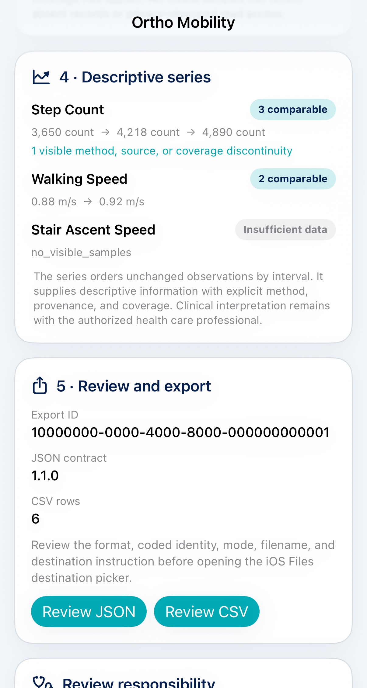 Orthopedic Mobility Collection descriptive series screen