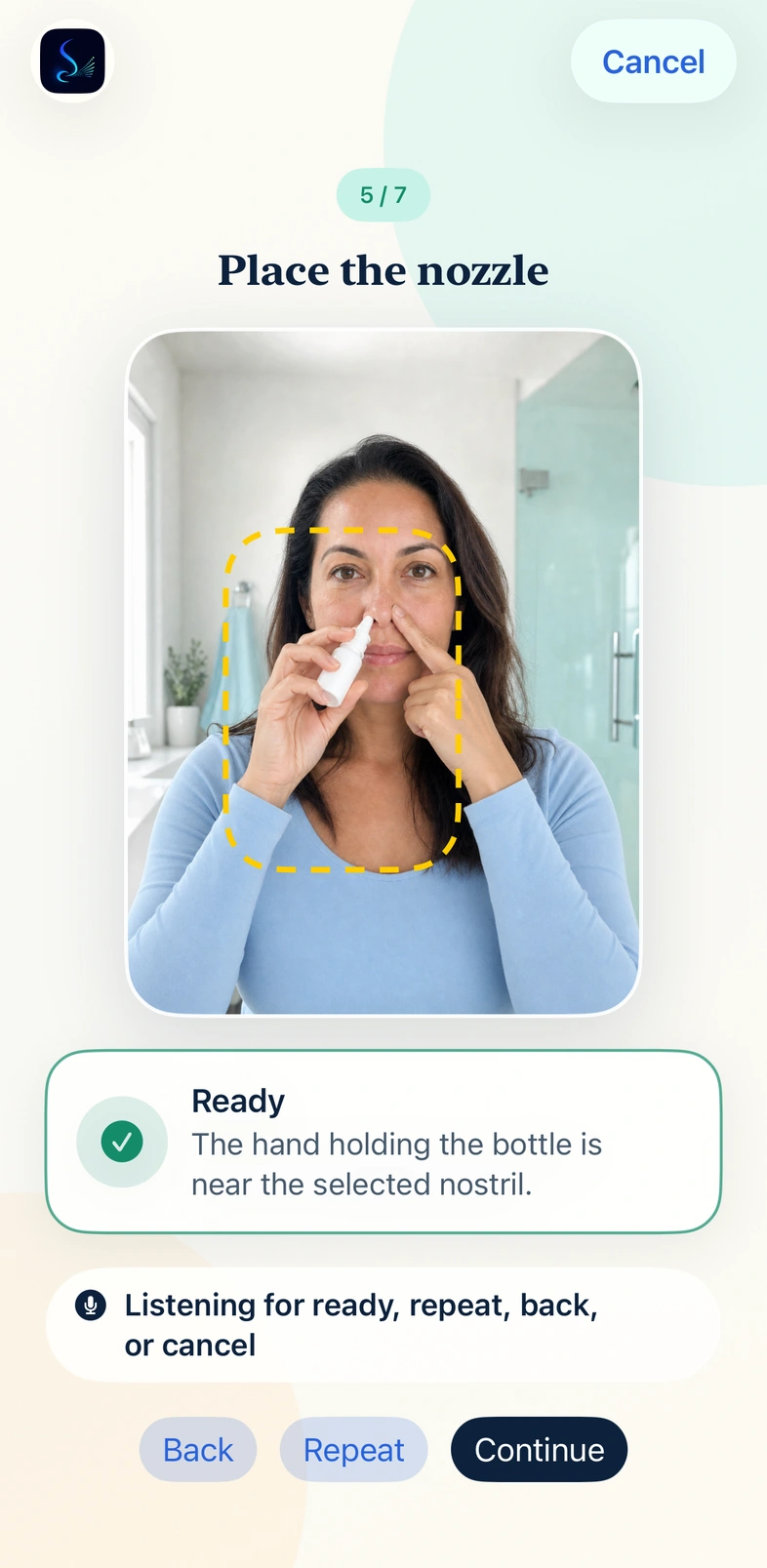 SprayRight camera-guided nozzle coaching screen